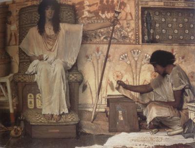 Alma-Tadema, Sir Lawrence Joseph,Overseer of Pharaoh's Granaries (mk23) oil painting picture